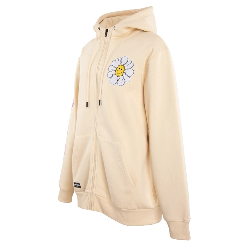 POLERON WHATUP FULL ZIPPER PEACE AND LOVE BEIGE - 3