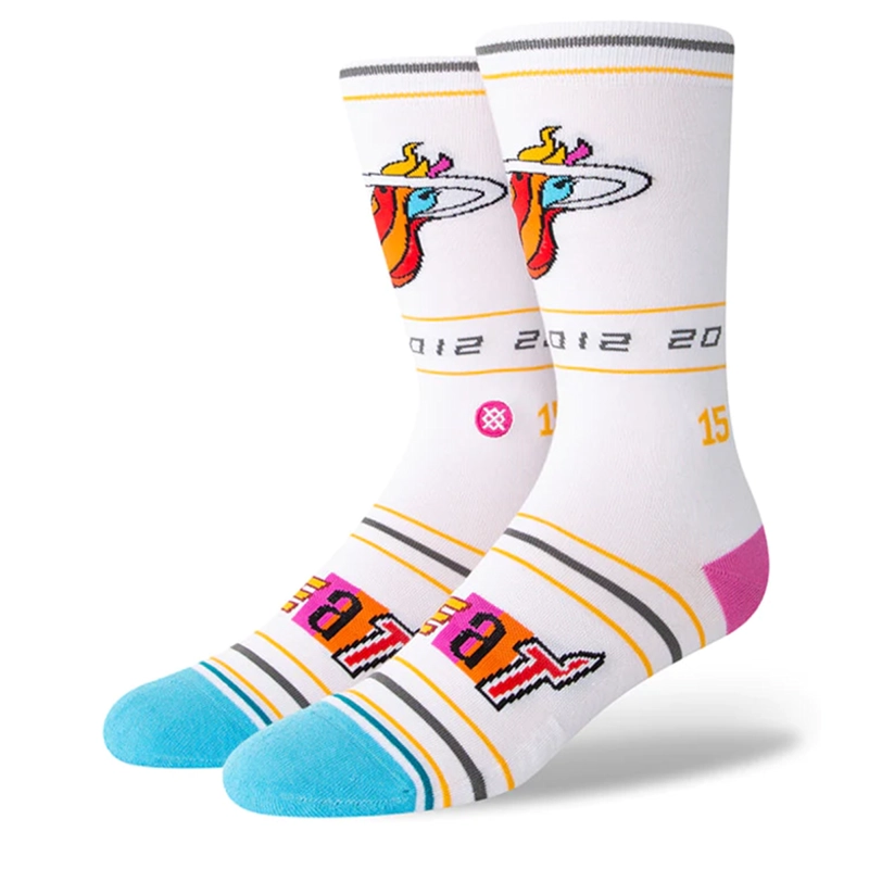 STANCE SOCK MEN NBA MIAMI HEAT CITY WHITE 2023 - 1