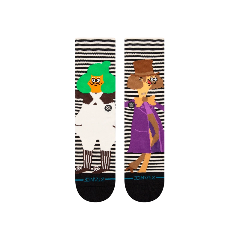STANCE SOCK WILLY WONKA OOMPA LOOMPA BLACK WHITE - 2