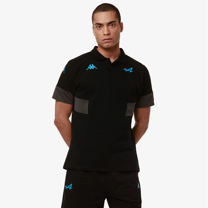POLERA KAPPA MEN SUPPORTER ANDOI ALPINE F1 BLACK GREY - 1