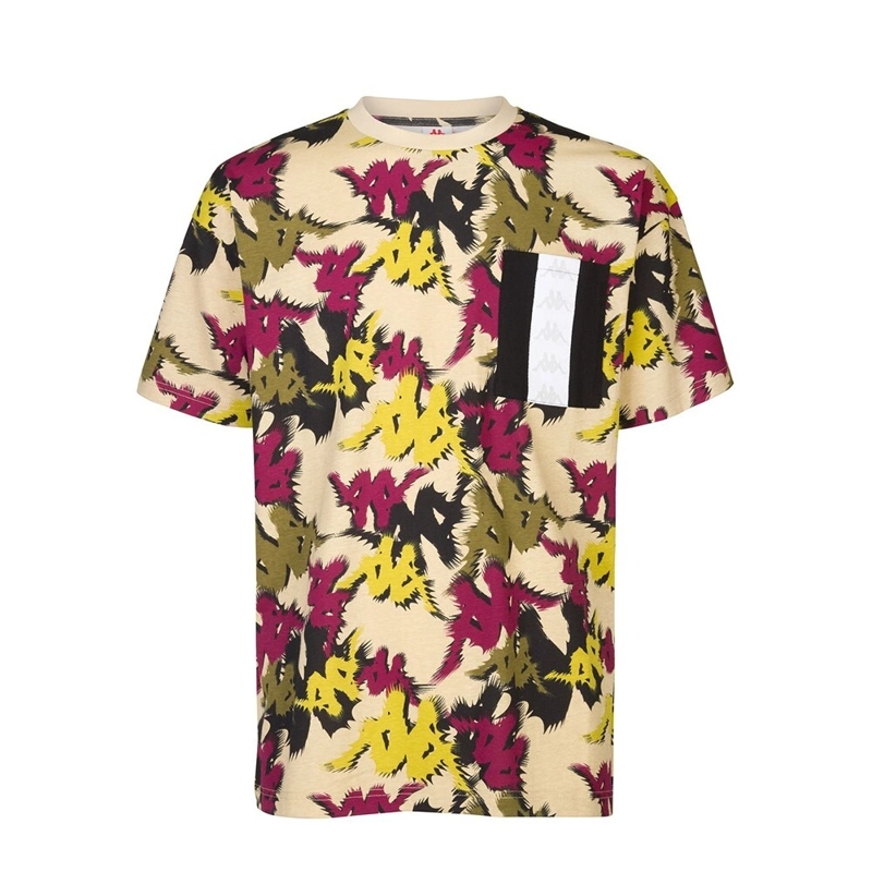 POLERA 222 BANDA MEN FAPO BEIGE VIOLET GRAPHIC - 1