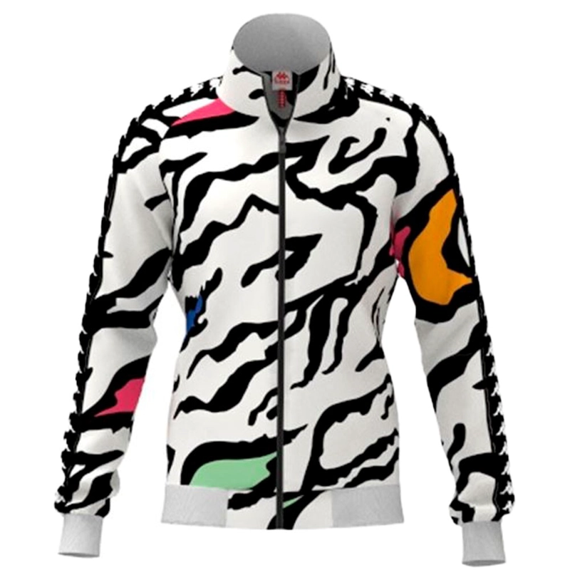 CHAQUETA KAPPA 222 BANDA MEN ANNISTON GRAPHIK WHITE BLACK - 1