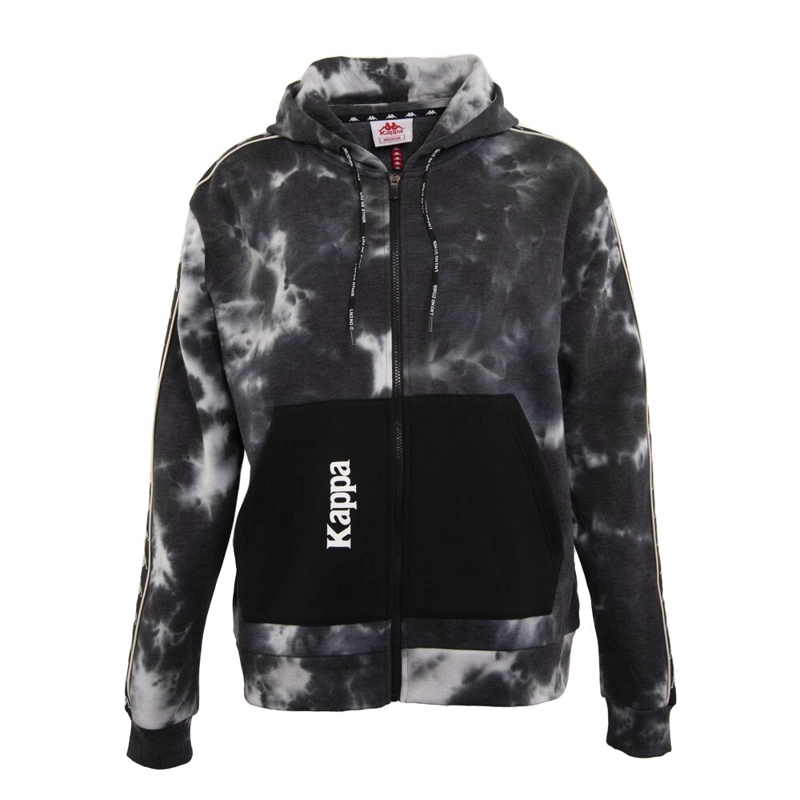 POLERON MEN FULL ZIPPER TIE DYE SMOKE BLACK GREY - 1