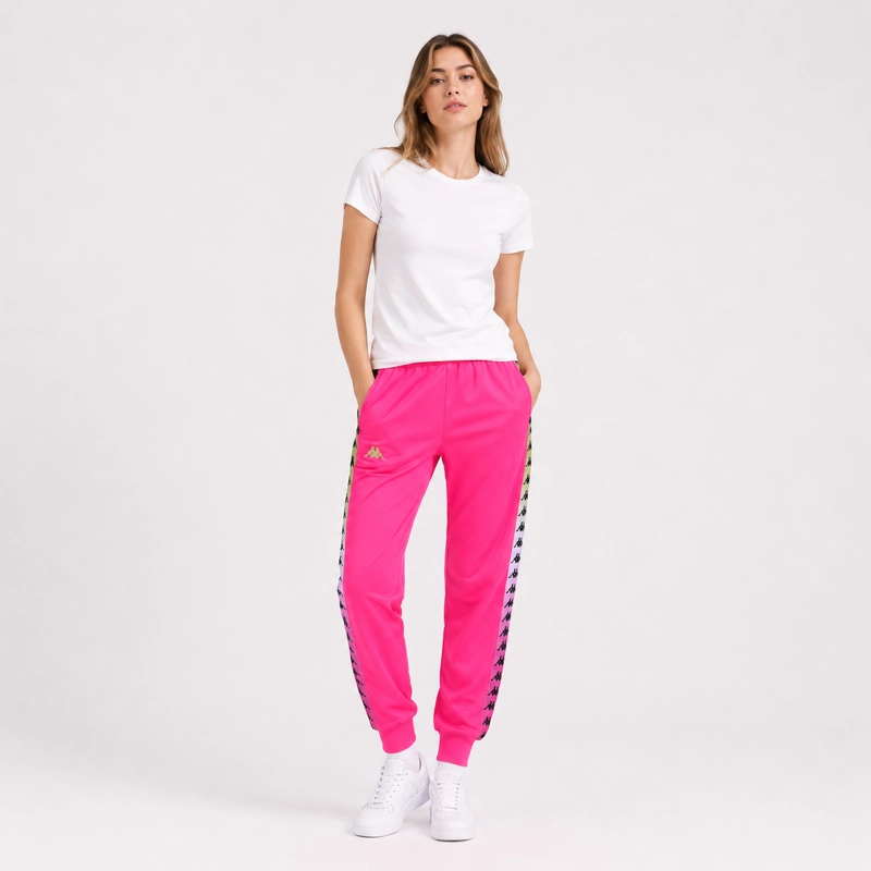 PANTALON 222 BANDA WOMEN WRASTORIA DEGRADE FUXIA WHITE LIME - 1