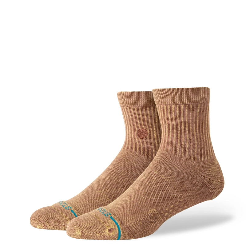 STANCE SOCKS ICON WASHED QUARTER BROWN - 1