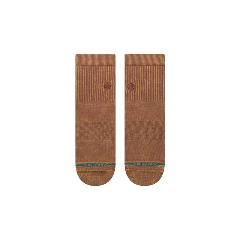 STANCE SOCKS ICON WASHED QUARTER BROWN - 2