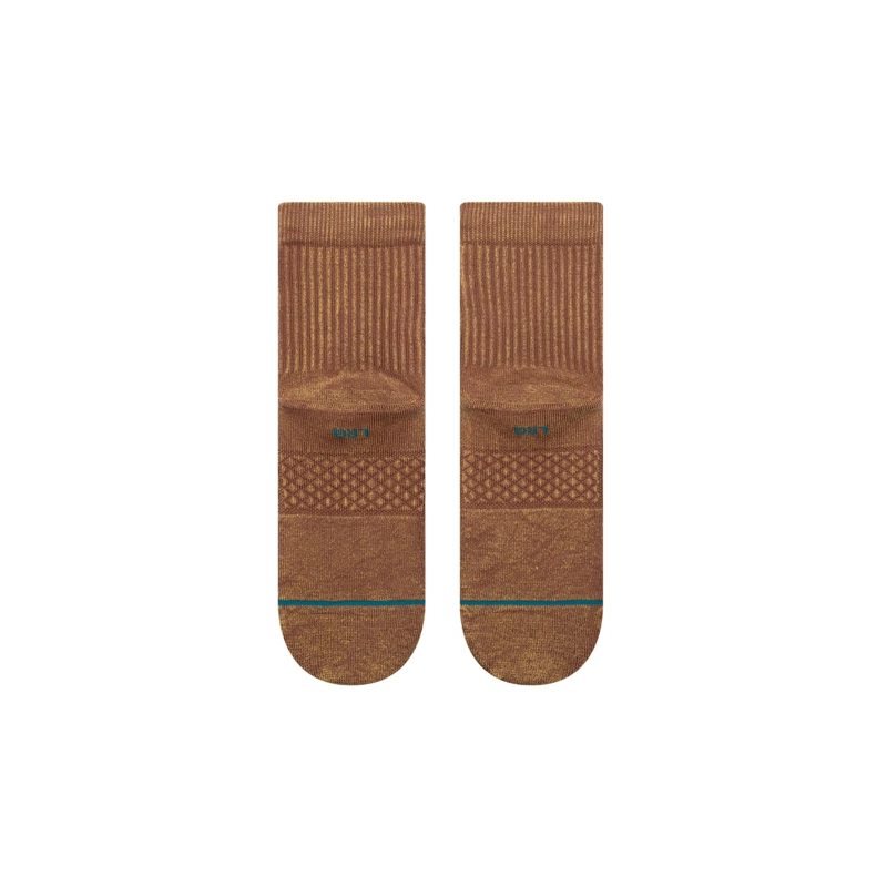 STANCE SOCKS ICON WASHED QUARTER BROWN - 3