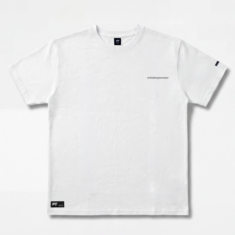 POLERA WHATUP MEN BOXY WIHTE LOGO GREY - 1