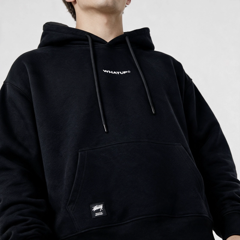 POLERON WHATUP HOODIE BLACK LOGO - 3