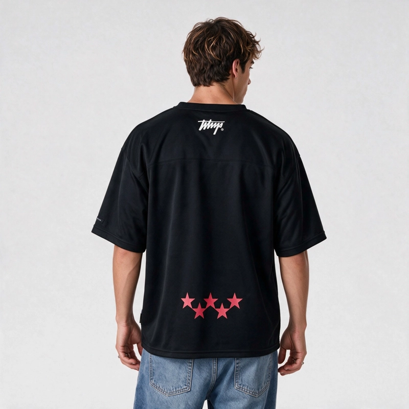 POLERA WHATUP MEN BOXY MESH 00 BLACK RED - 2