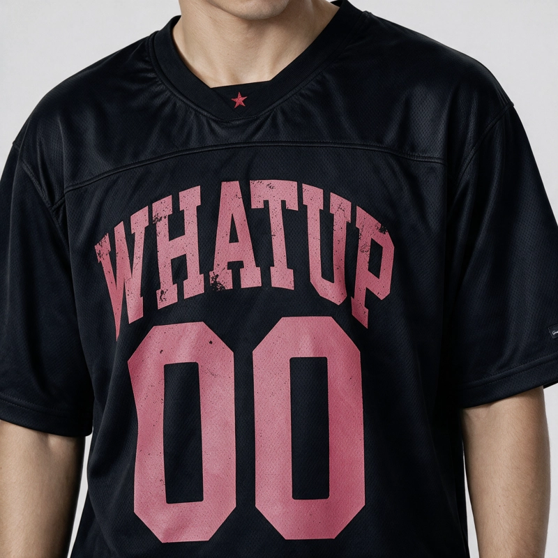 POLERA WHATUP MEN BOXY MESH 00 BLACK RED - 3