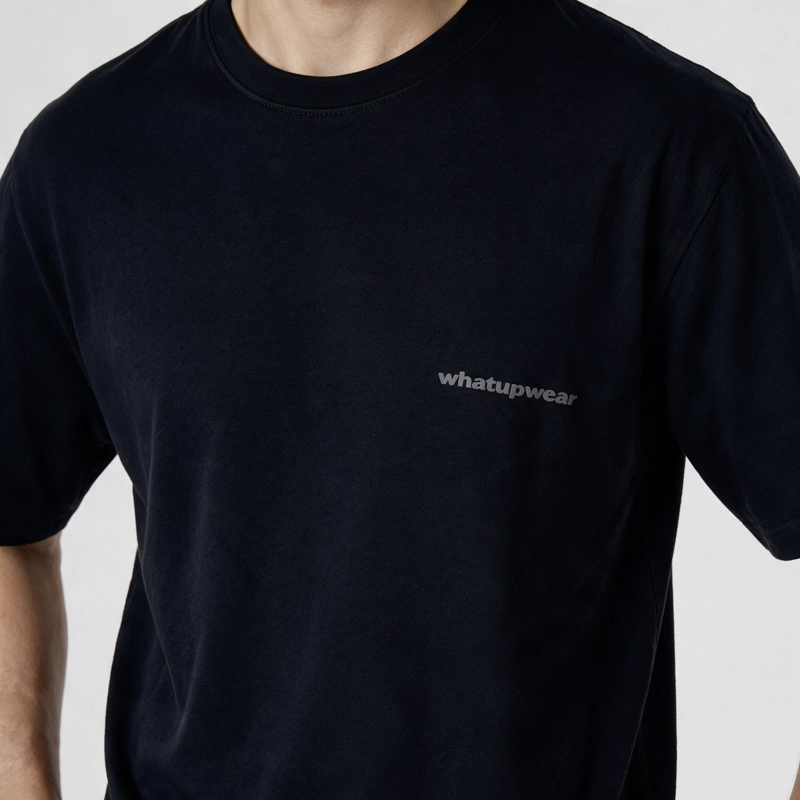POLERA WHATUP MEN BOXY BLACK LOGO GREY - 3