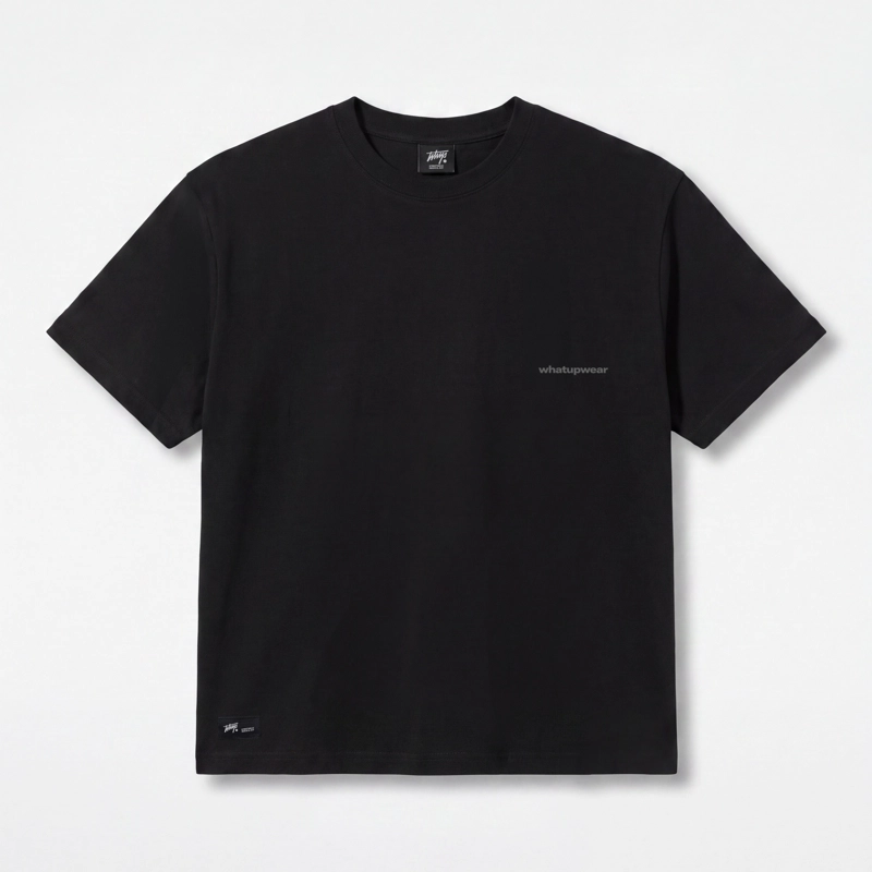 POLERA WHATUP MEN BOXY BLACK LOGO GREY - 4