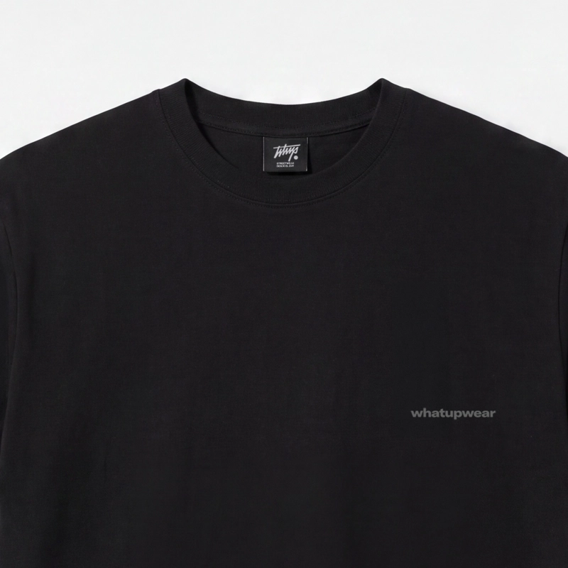 POLERA WHATUP MEN BOXY BLACK LOGO GREY - 6