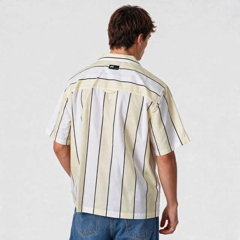 CAMISA WHATUP MEN STRIPES BOXY BEIGE WHITE - 2