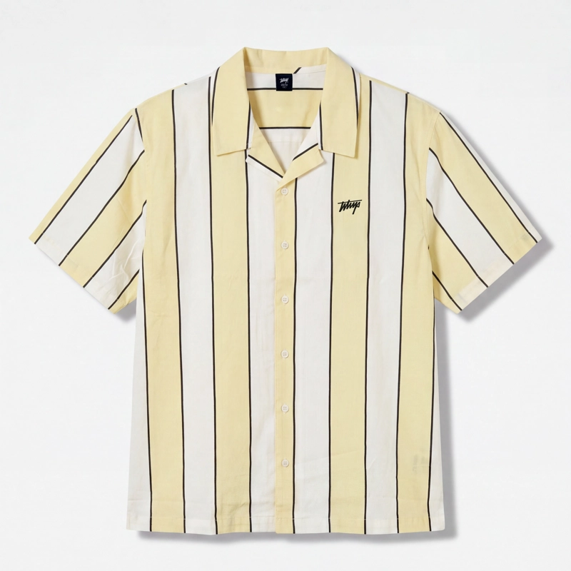 CAMISA WHATUP MEN STRIPES BOXY BEIGE WHITE - 4