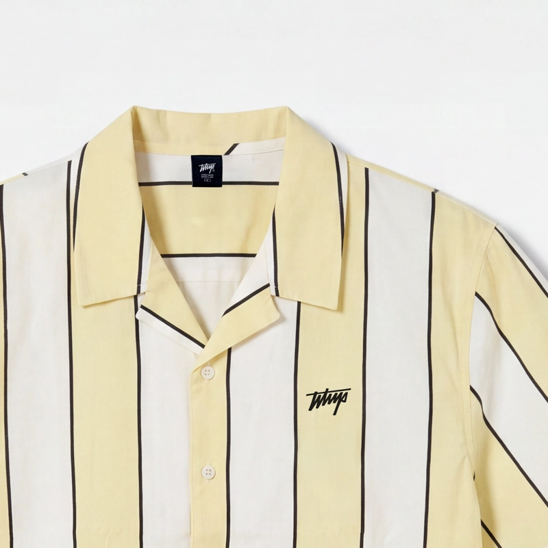 CAMISA WHATUP MEN STRIPES BOXY BEIGE WHITE - 6