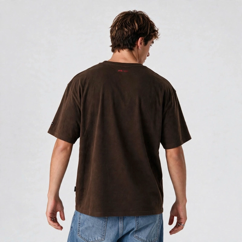 POLERA WHATUP MEN BOXY LOGO BROWN RED - 2
