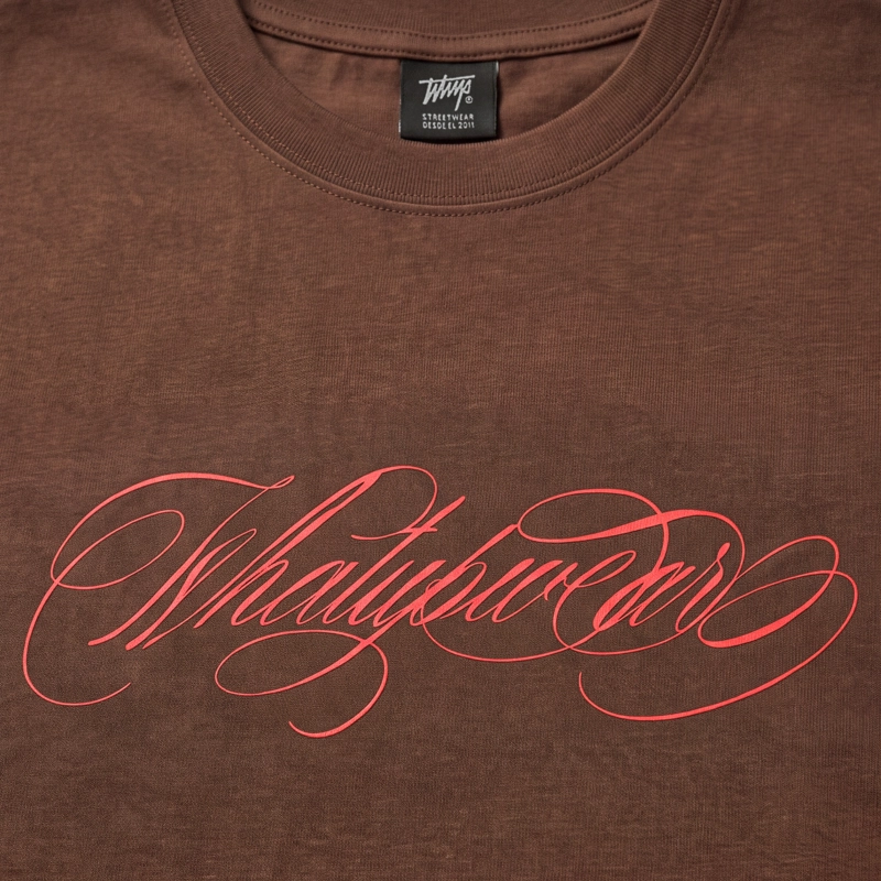 POLERA WHATUP MEN BOXY LOGO BROWN RED - 6