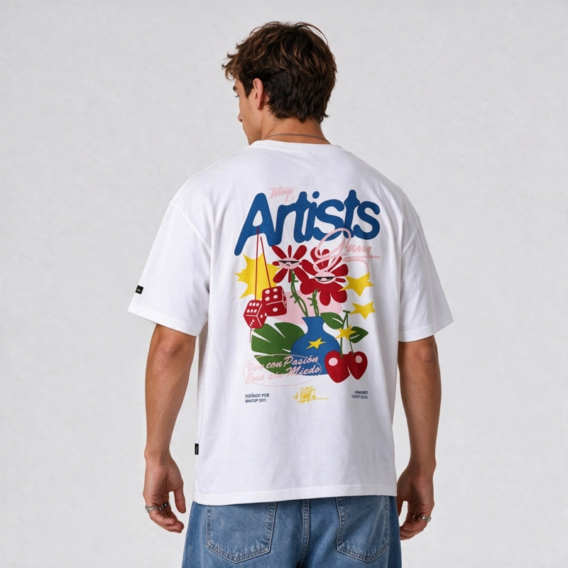 POLERA WHATUP MEN OVERSIZE ARTISTS GANG WHITE - 2