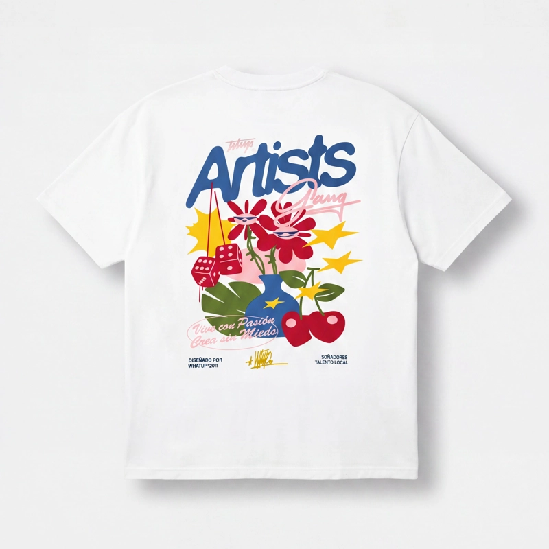 POLERA WHATUP MEN OVERSIZE ARTISTS GANG WHITE - 5