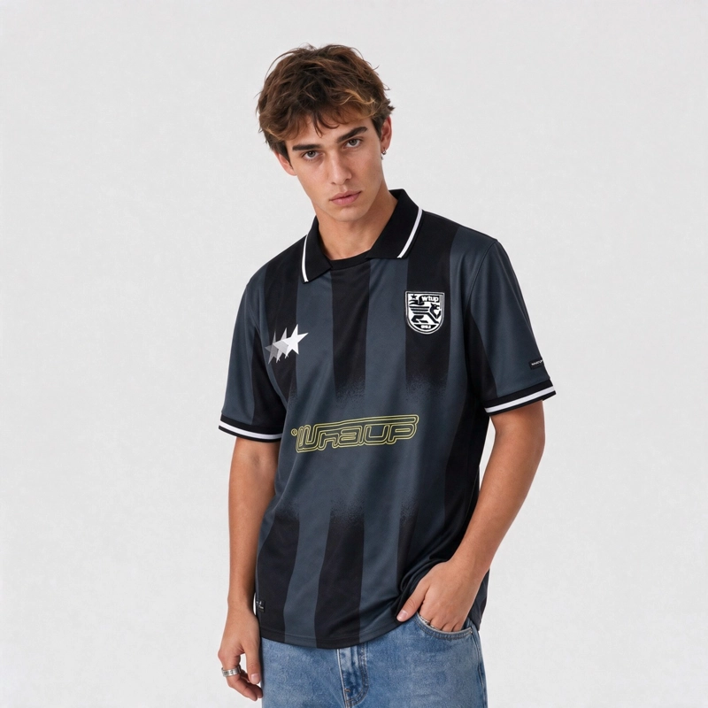 POLERA WHATUP MEN BLOCK CORE 10  BLACK GREY - 1