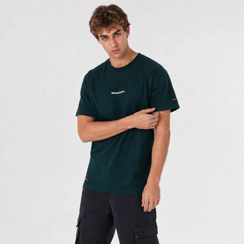 POLERA WHATUP MEN CLASSIC LOGO GREEN BLACK - 1