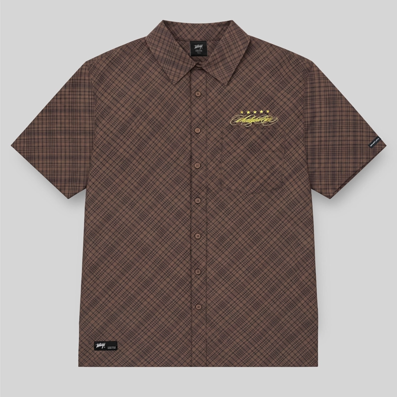 CAMISA WHATUP MEN CUADROS BOXY BROWN - 1