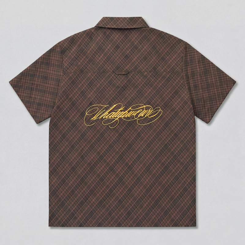 CAMISA WHATUP MEN CUADROS BOXY BROWN - 2