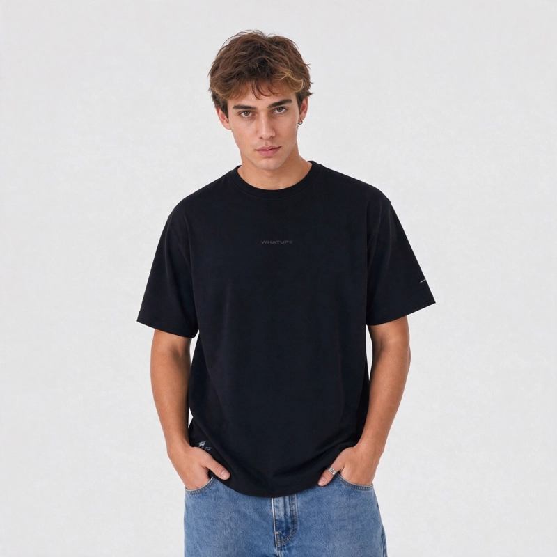 POLERA WHATUP MEN CLASSIC LOGO BLACK GREY - 1