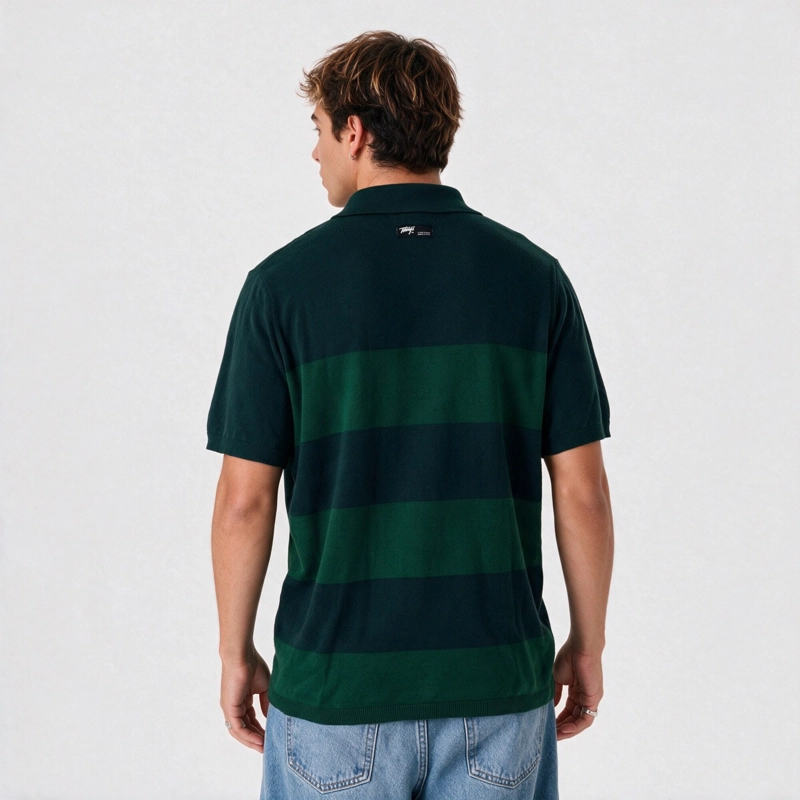 POLERA WHATUP MEN BLOCK CORE GREEN WHITE - 2