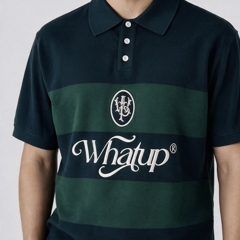POLERA WHATUP MEN BLOCK CORE GREEN WHITE - 3