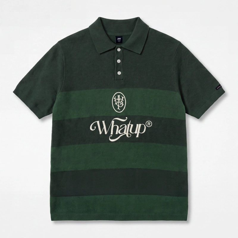 POLERA WHATUP MEN BLOCK CORE GREEN WHITE - 4