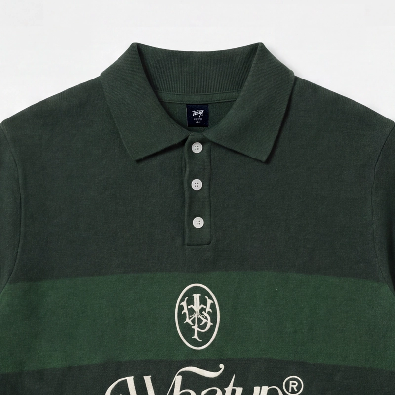 POLERA WHATUP MEN BLOCK CORE GREEN WHITE - 6