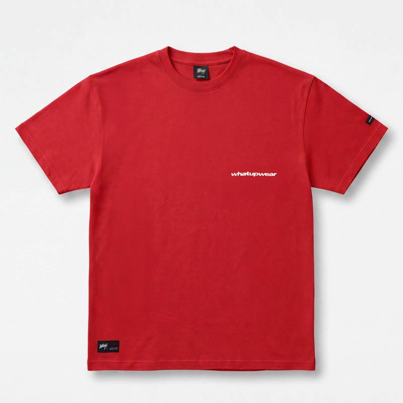 POLERA WHATUP MEN BOXY RED LOGO WHITE - 1