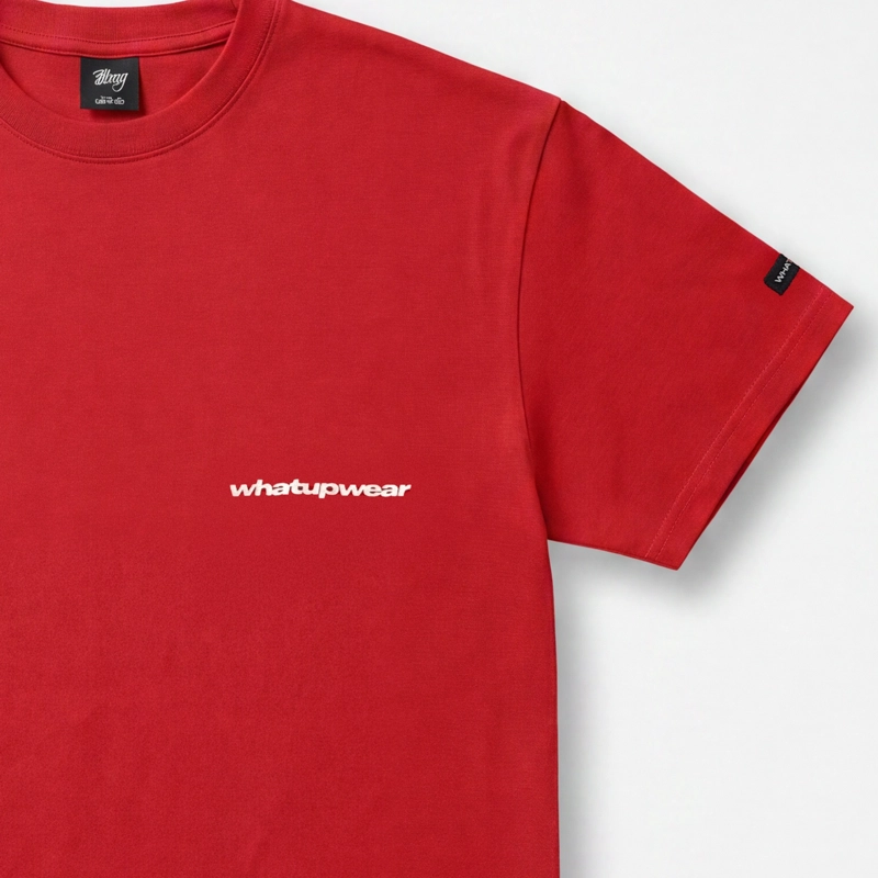 POLERA WHATUP MEN BOXY RED LOGO WHITE - 3