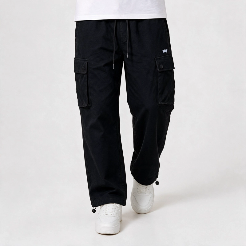PANTALON WHATUP CARGO ALL BLACK LOGO - 1