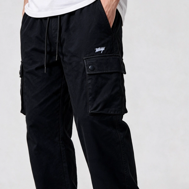 PANTALON WHATUP CARGO ALL BLACK LOGO - 2