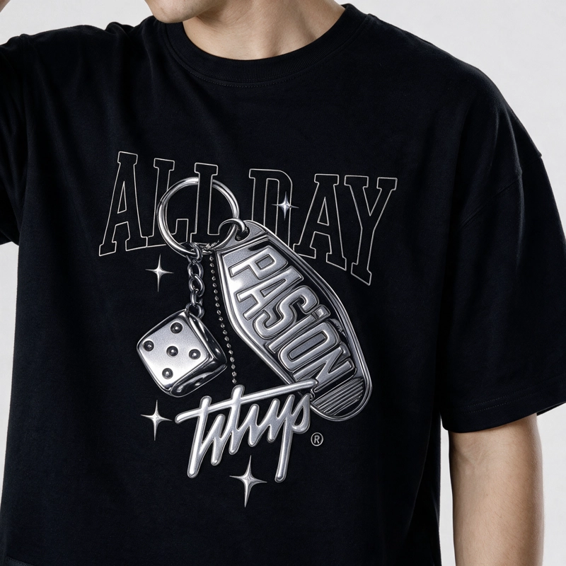 POLERA WHATUP MEN OVERSIZE PASSION KEYCHAIN BLACK - 3