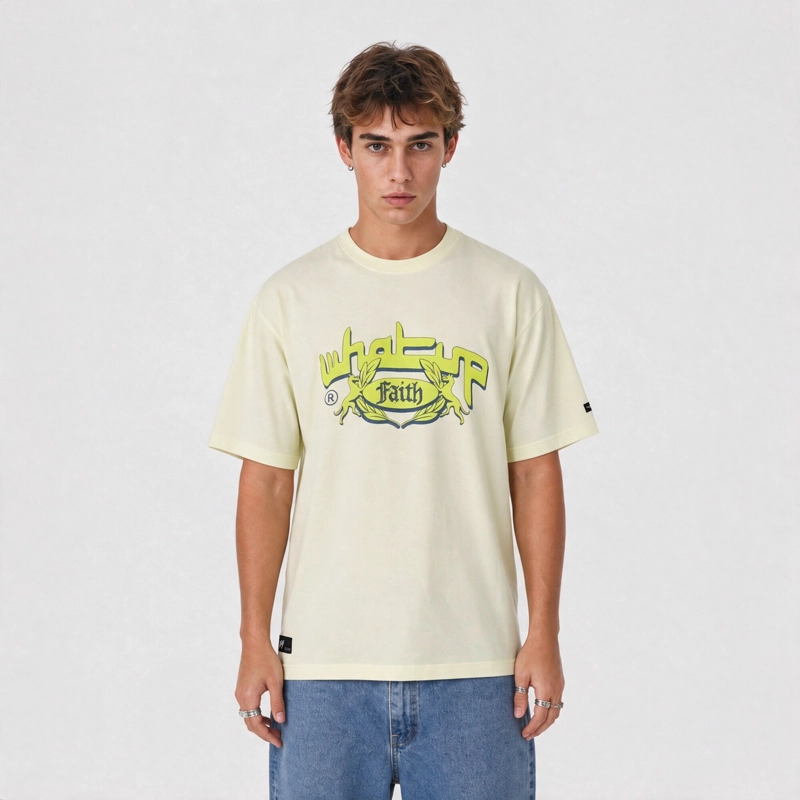 POLERA WHATUP MEN OVERSIZE FAITH SAND YELLOW - 1