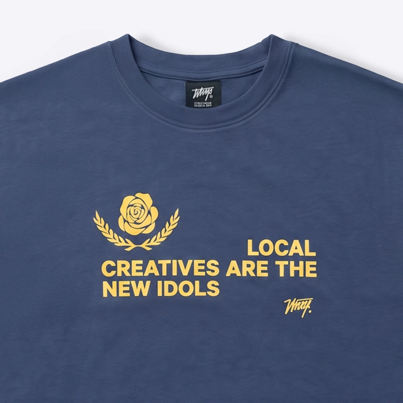 POLERA WHATUP MEN BOXY LOCAL CREATIVES BLUE - 3