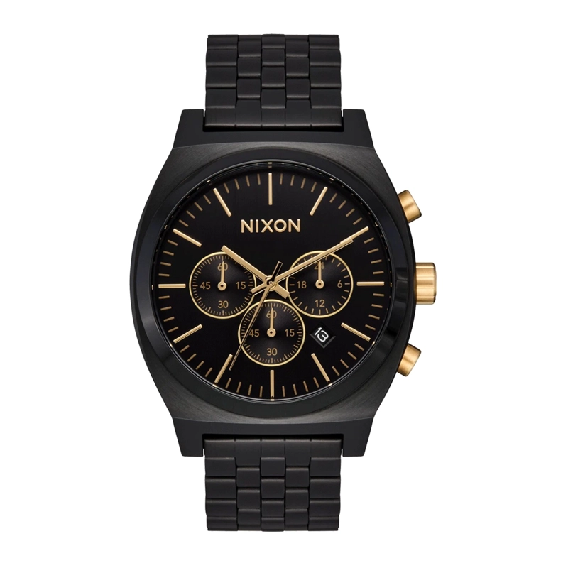 RELOJ NIXON TIME TELLER CHRONO BLACK BLACK GOLD - 1