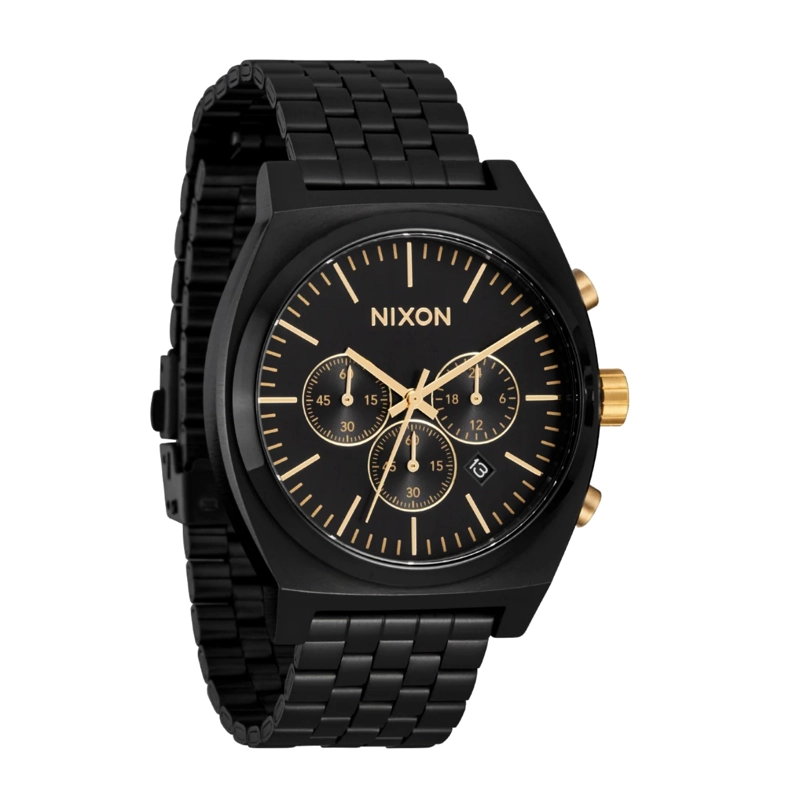 RELOJ NIXON TIME TELLER CHRONO BLACK BLACK GOLD - 2