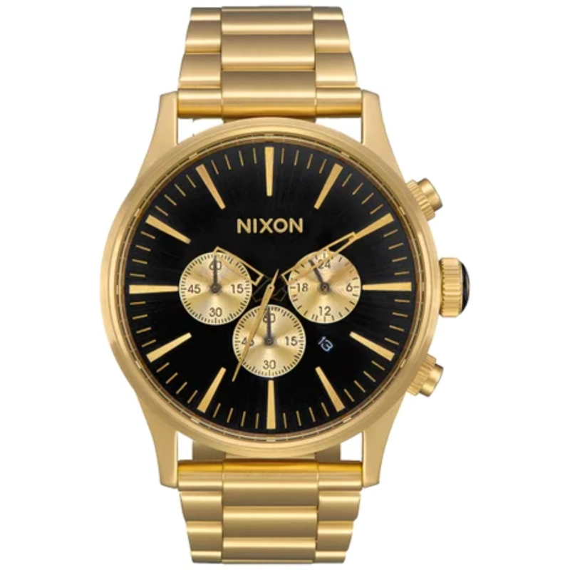 RELOJ NIXON SENTRY CHRONO ALL GOLD BLACK - 1