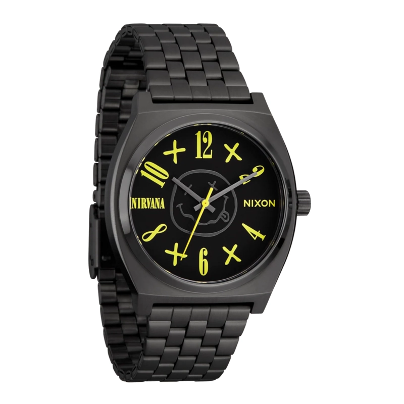 RELOJ NIXON NIRVANA TIME TELLER BLACK SMILEY FACE - 2
