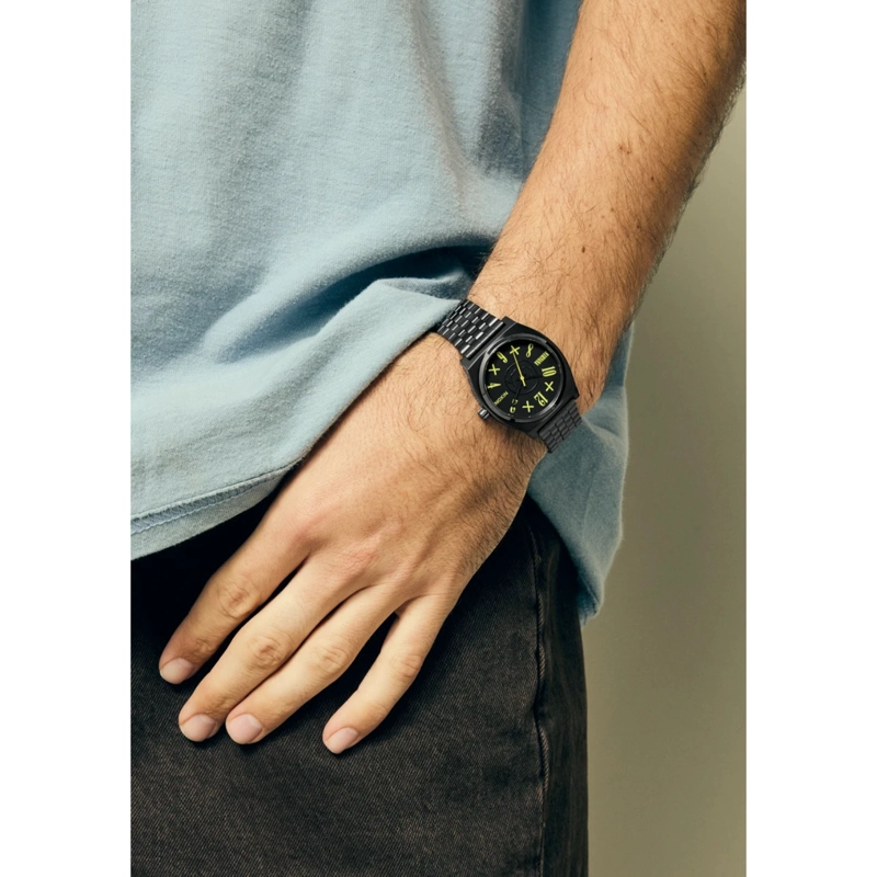 RELOJ NIXON NIRVANA TIME TELLER BLACK SMILEY FACE - 7