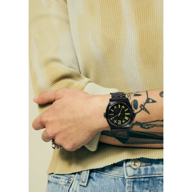 RELOJ NIXON NIRVANA TIME TELLER BLACK SMILEY FACE - 8