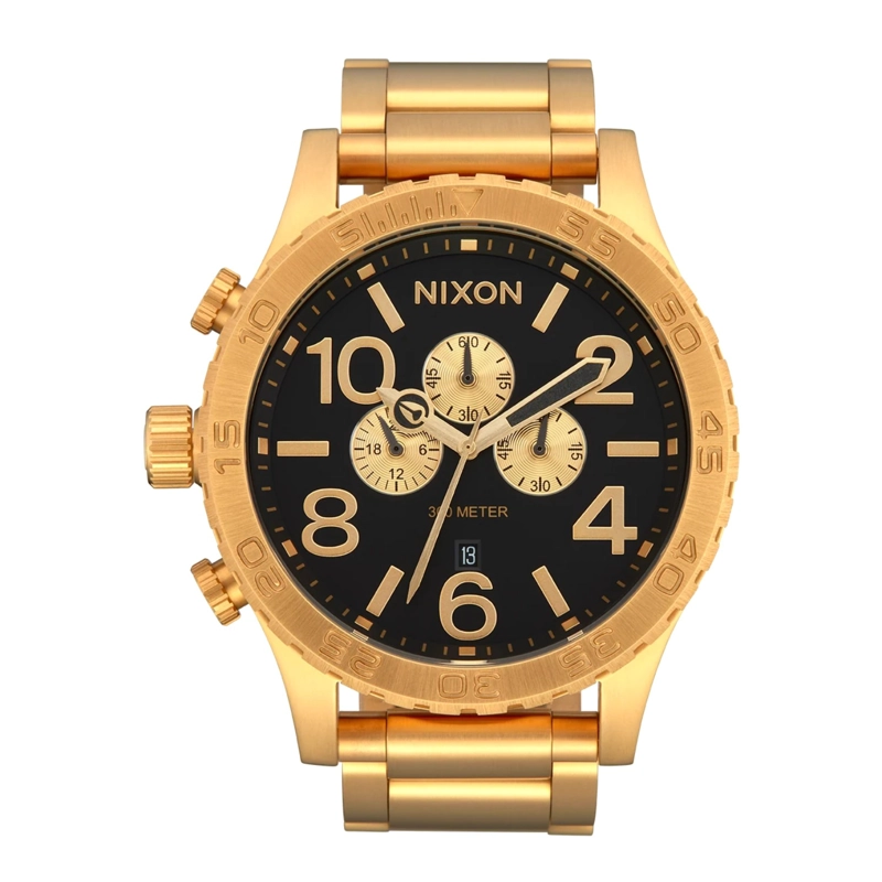 RELOJ NIXON 51-30 CHRONO ALL GOLD BLACK - 1