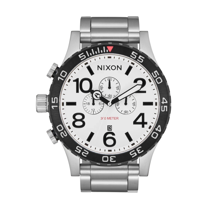 RELOJ NIXON 51-30 CHRONO SILVER WHITE LUME - 1