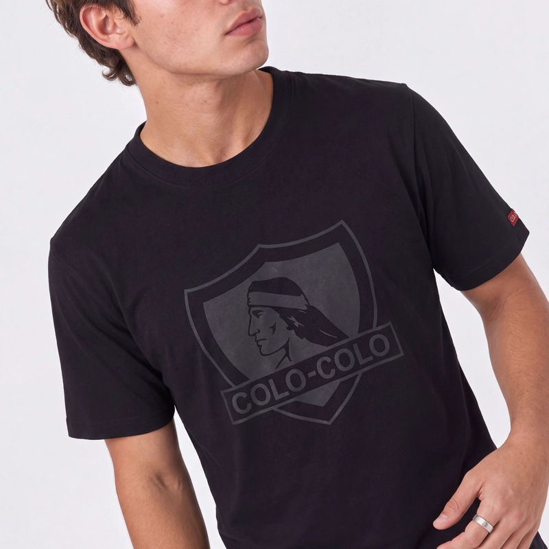 POLERA COLO-COLO URBANO CLASSIC NEGRO ESCUDO GRIS - 3